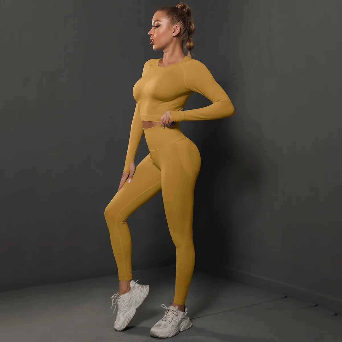 Variant image for Damen Sportliche Hose Hohe Taille Atmungsaktiver Spandex Nylon-34