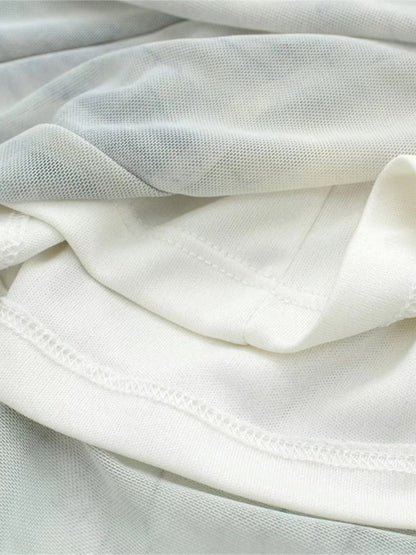 Damen-Midikleid, asymmetrisch Tüll, eleganter Stil-2