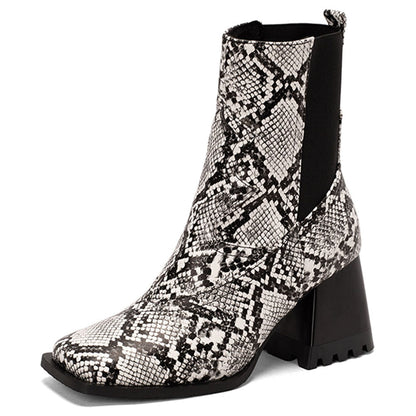 Variant image for Damen-Stiefel, hoher Absatz, PU-Material, Tiermuster, elegantes Design-4