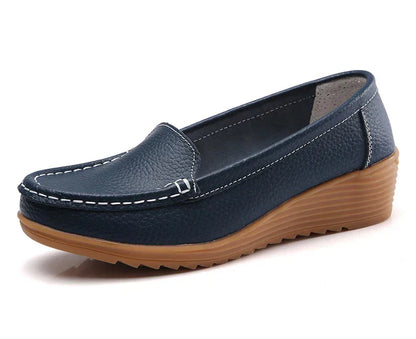 Damen-Leder-Loafer mit dezentem Absatz – komfortable Schuhe für Frühling und Herbst, schwarz oder braun 12