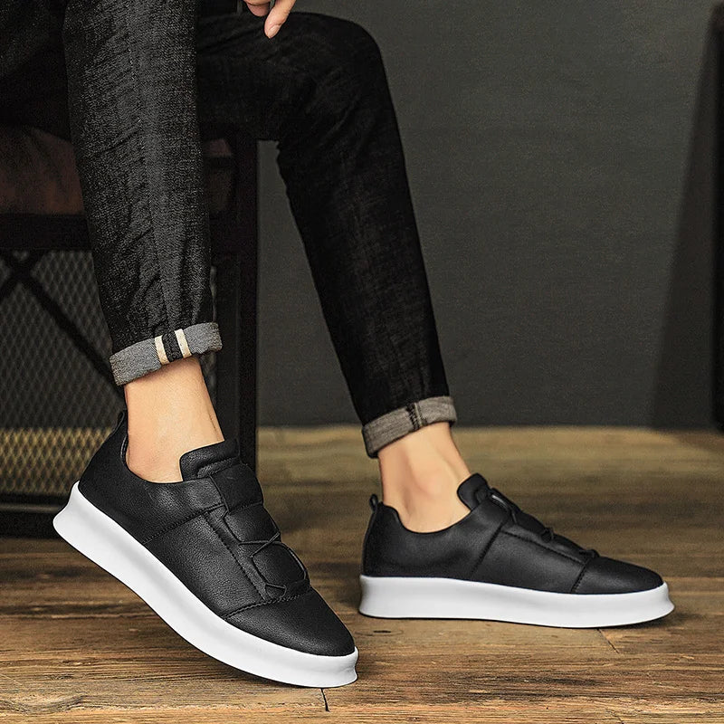 Herren-Sneakers, niedrig, modernes Leder-6