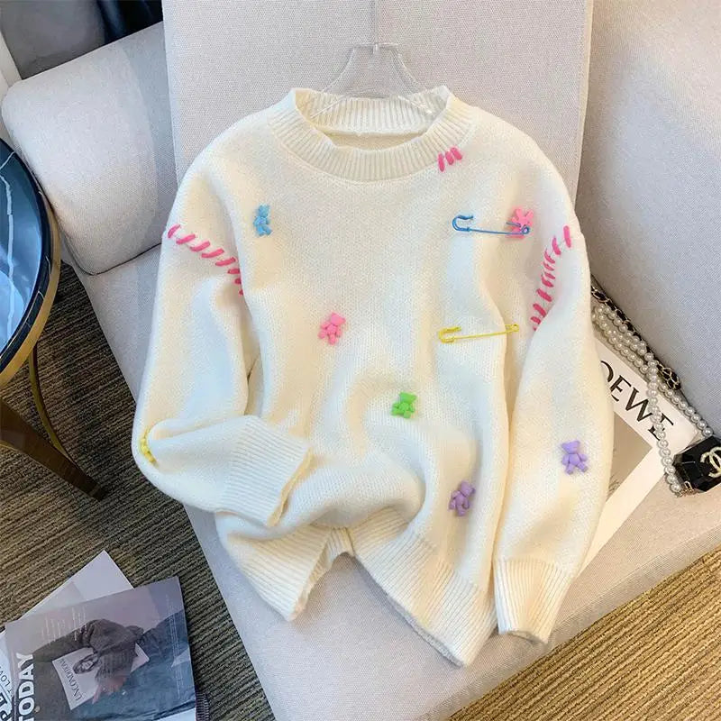 Variant image for Damen-Pullover, Casual O-Ausschnitt, Acryl, langärmelig-1