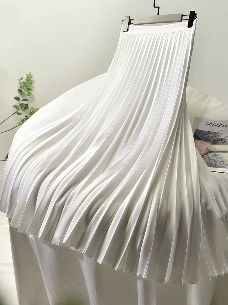 Damen Plissierter Knöchelrock Polyester-3