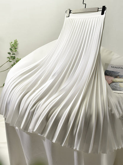Damen Plissierter Knöchelrock Polyester-3