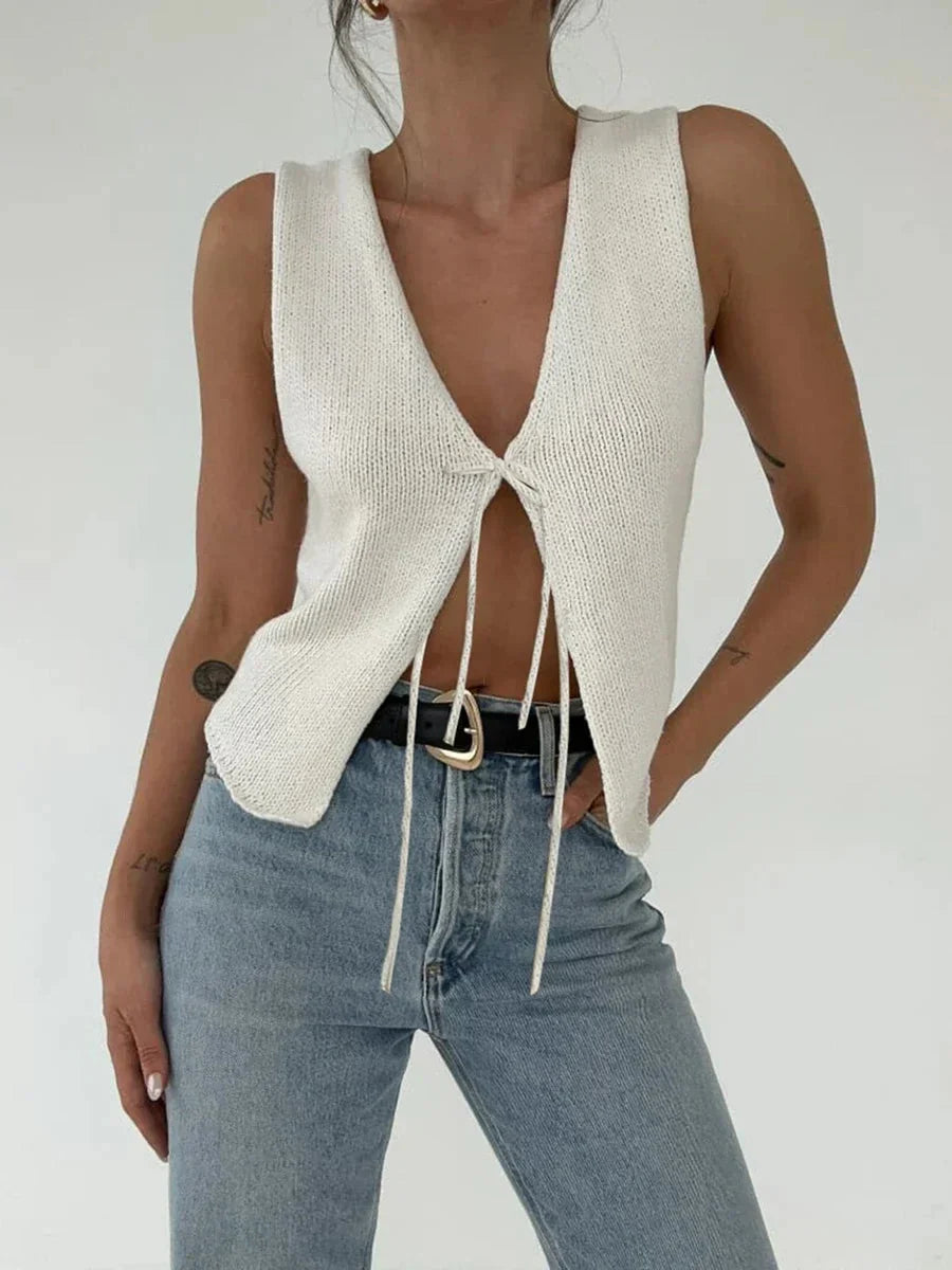 Variantenbild für Damen-Daunenweste im modernen Strickdesign aus 100% Acryl-1