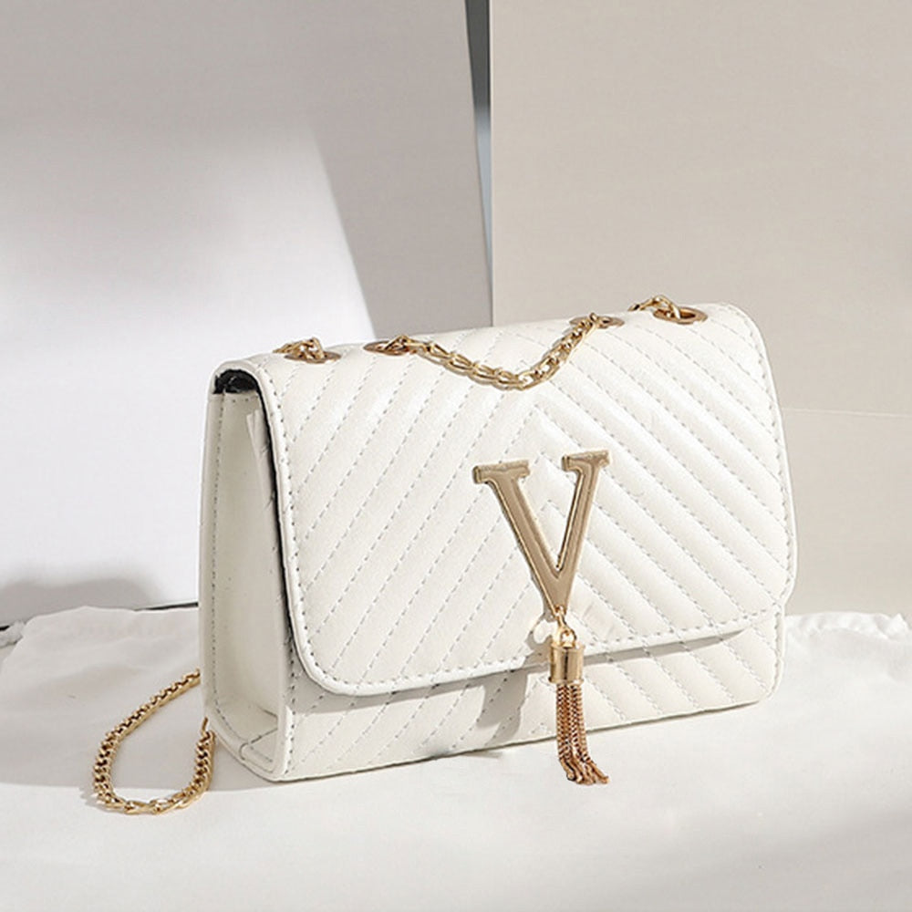 Damen-Umhängetasche, Schultertasche, PVC, mit Kettenband 7