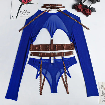 Damen-Unterwäsche-Set mit Patchwork, Design aus Polyester und Elasthan-6