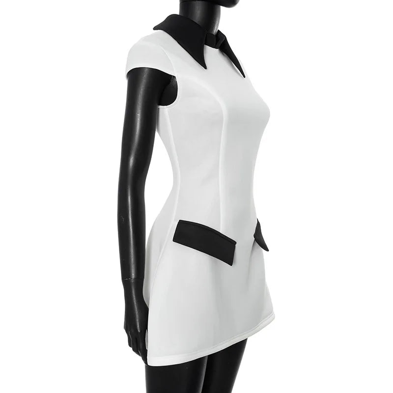Damen-A-Linien-Minikleid, kurz, Polyester-6