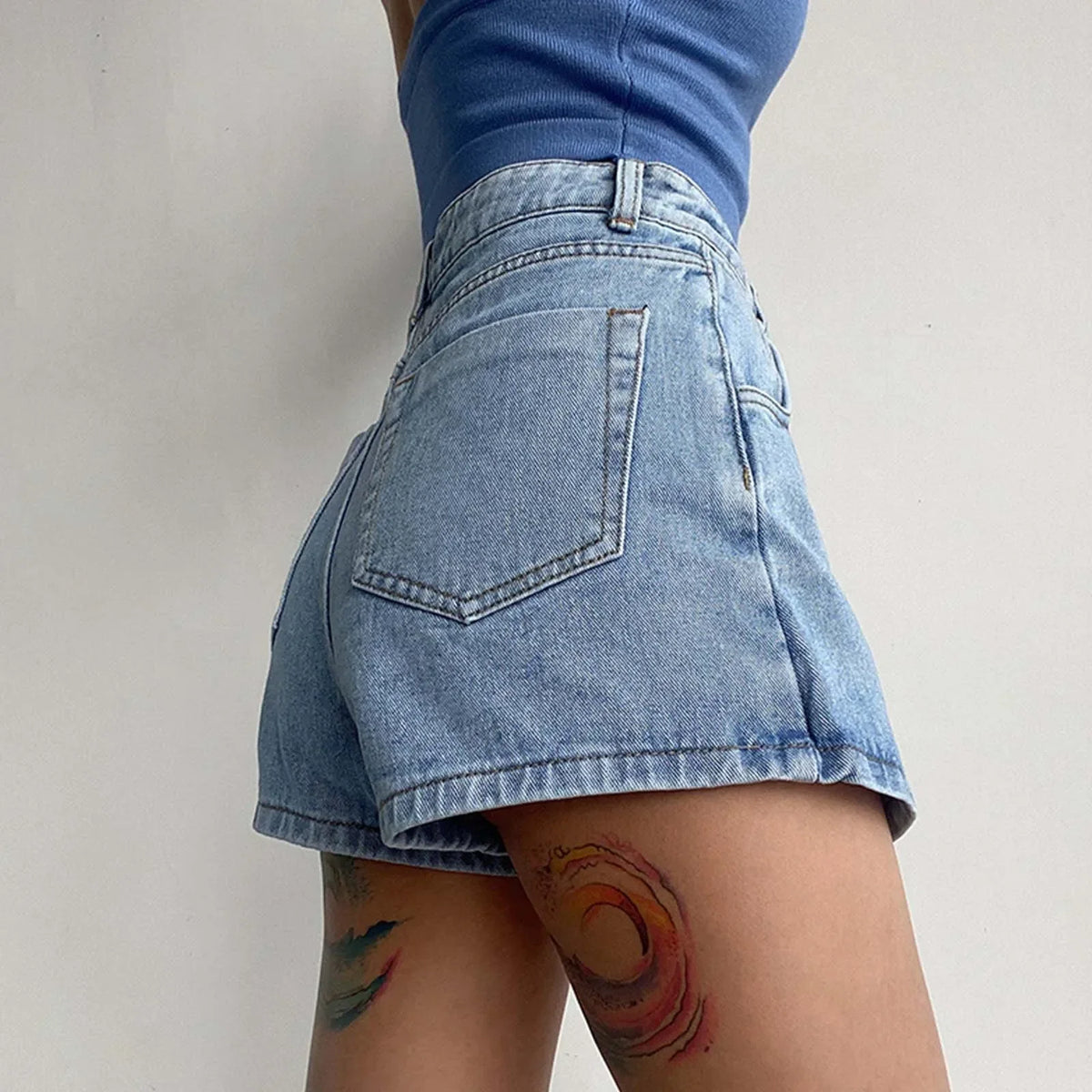 Damen A-Linien Rock Vintage Denim-2