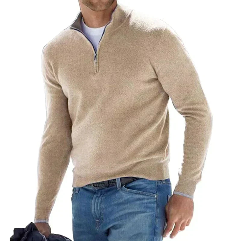 Herren-Pullover, mit Reißverschluss, Strick, Material Elegantes, Komfort-2