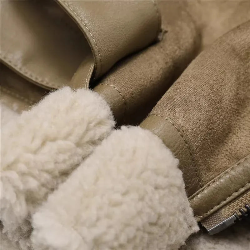 Herren-Wildlederjacke, dick, isoliertes Wildleder, für kalte Wintermonate-4