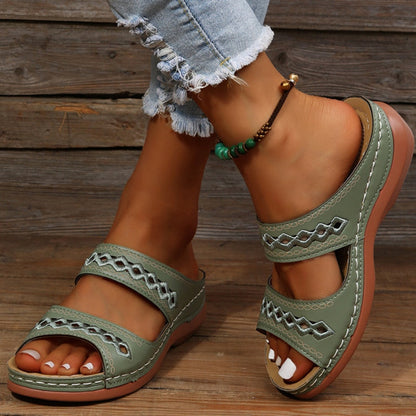 Damen-Sandalen, Retro-Design, orthopädisch, Nano-Schaum-Memory, Gummi-5