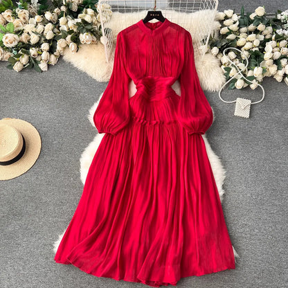 Langes Damenkleid in A-Linie aus Polyester mit Reißverschluss für Fest und Hochzeit – Elegantes langes Kleid für Frauen 10