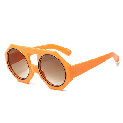 Damen-Sonnenbrille, oversized, rundes Design, langlebiger Kunststoff-3