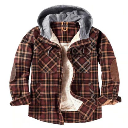 Herrenjacke, isoliert, kariert, mit praktischen Taschen-5