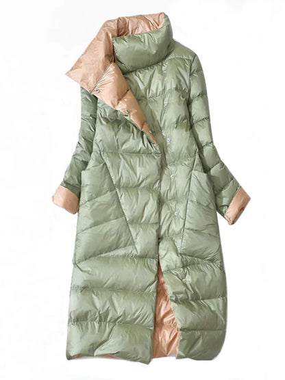 Variant image for Langer Wintermantel Damen Kariert Wollmix Elegant Design-41