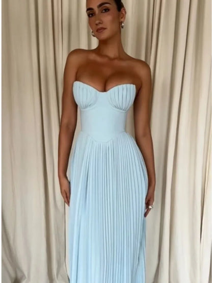 Maxikleid Damen A-Linie Knöchellang Polyester-2