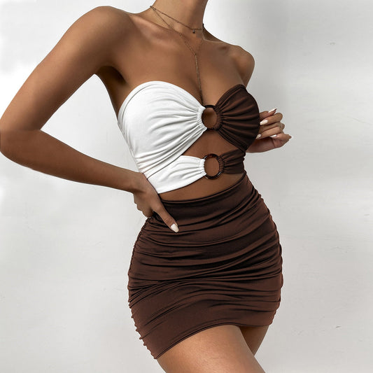 Damen-Minikleid, ausgeschnitten, Details, hochwertiger Stoff-1
