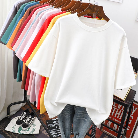 Damen-T-Shirt, überdimensionierte Baumwolle, Übergröße 1