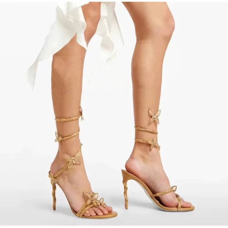 Elegante Satin-Sandalen für Damen mit schmalen Riemen und mittelhohem Absatz – Perfekte Schuhe für festliche Anlässe 3