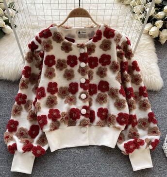 Variant image for Damenpullover Laternenärmel Patchwork Dacron-7