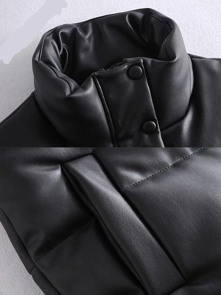 Damen-Lederjacke, Stehkragen, trendig, hochwertiges Leder-3
