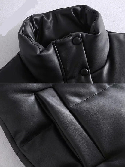 Damen-Lederjacke, Stehkragen, trendig, hochwertiges Leder-3