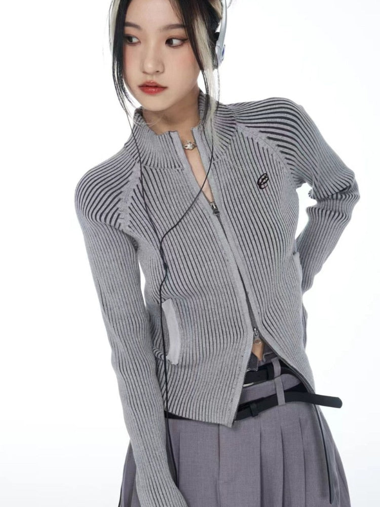 Damen-Strickjacke, lang, Slim Fit, Polyester, Acryl, trendig, modern-2