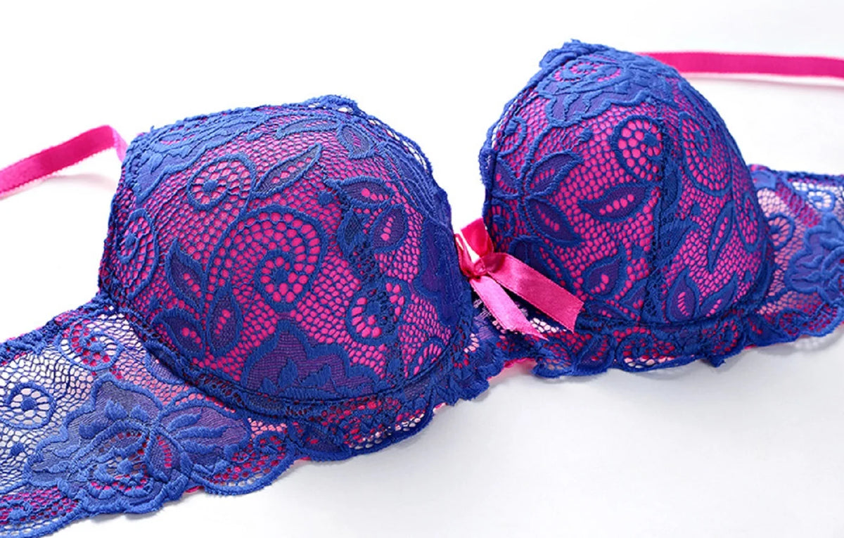 Damen-Push-up-BH-Set mit Knopfverschluss, Polyester, 3/4-Cup-4