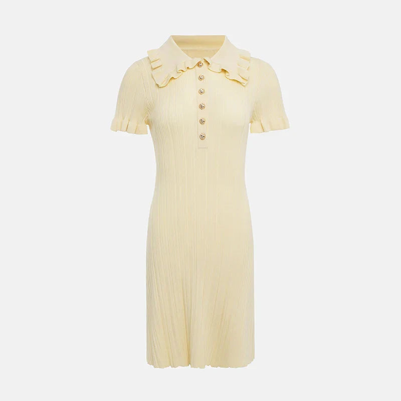 Variant image for Damen-Minikleid, mit Knopfverzierung und hohen elastischen Ärmeln, Polyester-1