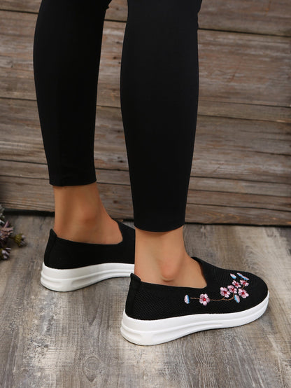 Damen-Slip-On-Schuhe, trendig, bedruckter Textil-3