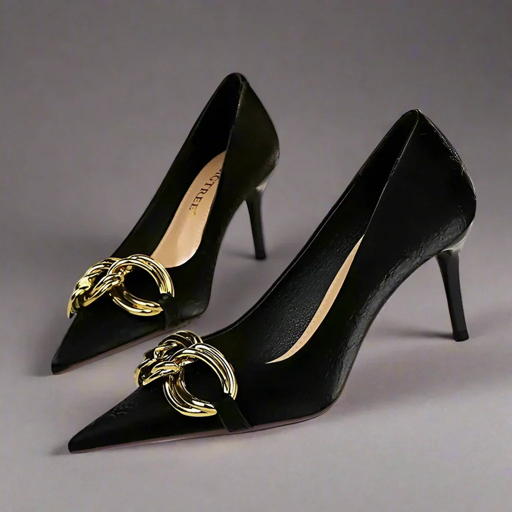 Elegante schwarze Stilettos für Damen mit Gummisohle – 10 cm hoher Absatz, PU-Material, erhältlich in den Größen 36-41 2