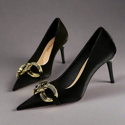 Elegante schwarze Stilettos für Damen mit Gummisohle – 10 cm hoher Absatz, PU-Material, erhältlich in den Größen 36-41 2