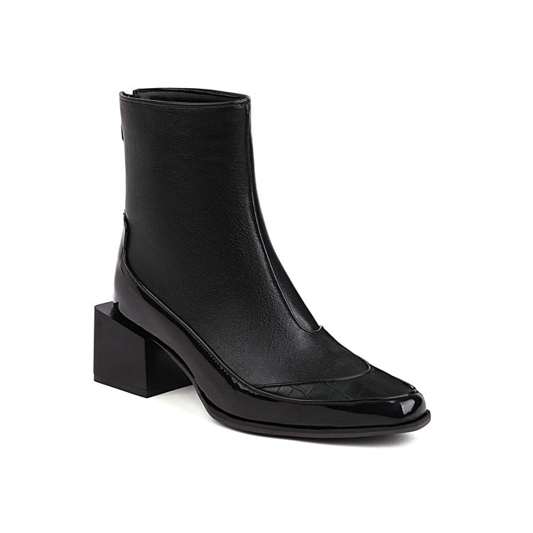 Trendige Stiefel für Damen aus PU mit eckiger Spitze und Plateausohle – Knöchellang für Komfort und Stil 8