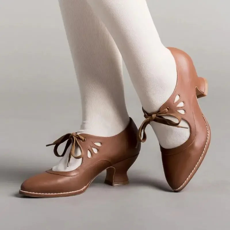 Damen Schuhe Spitze Zehenpartie Mittlerer Absatz PU-Material Elegant Komfort-4