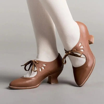 Damen Schuhe Spitze Zehenpartie Mittlerer Absatz PU-Material Elegant Komfort-4