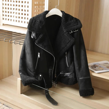Variant image for Herren-Wildlederjacke, dick, isoliertes Wildleder, für kalte Wintermonate-1