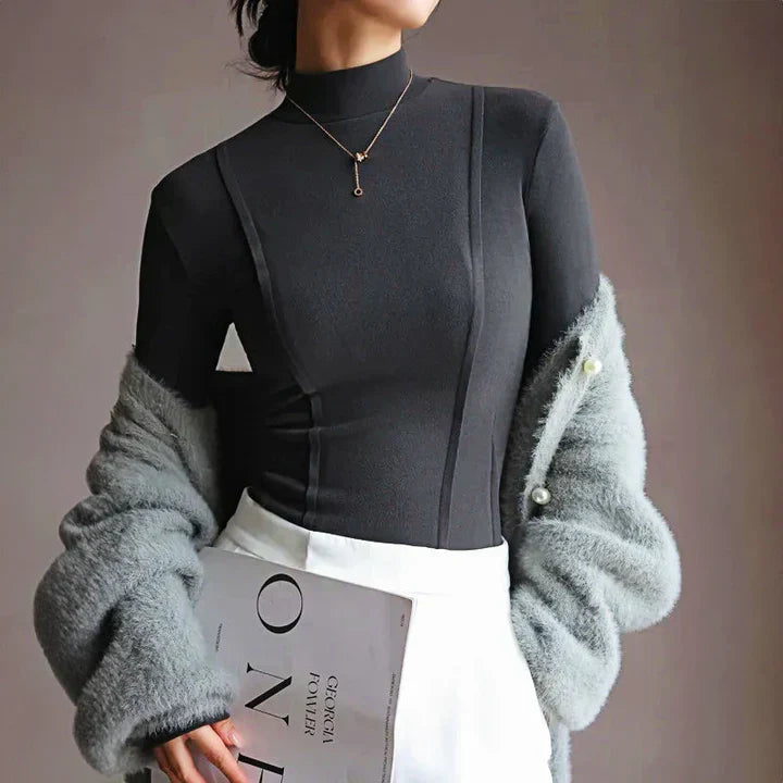 Damen-Strickpullover, Rollkragen, weiche Faser-1