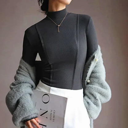 Damen-Strickpullover, Rollkragen, weiche Faser-1