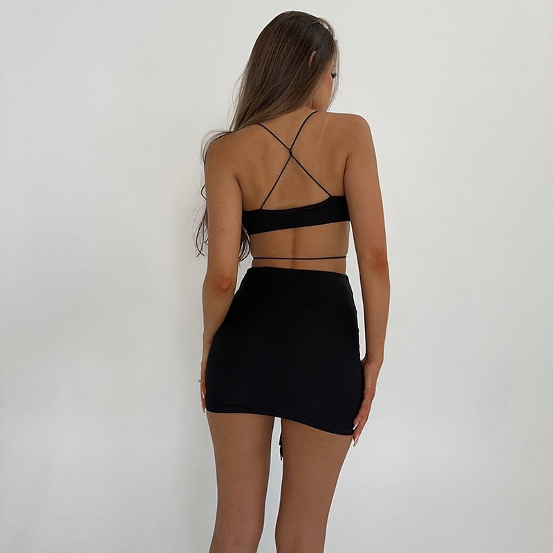 Damen-Minikleid, glitzernde Spaghettiträger, weiche Baumwolle-2