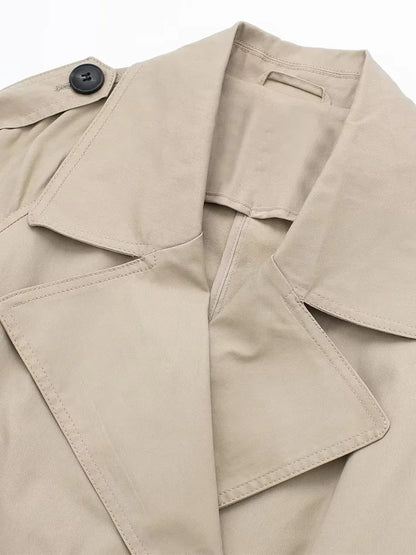 Damen-Mantel Lang mit Gürtel Polyester Elegante Silhouette-3