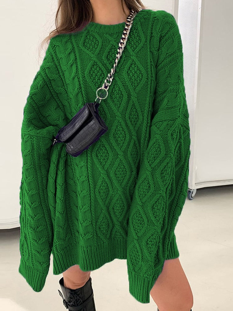 Damen-Strickpullover, oversized, weich, für Herbst und Winteroutfits-2