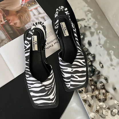 Damen Schuhe Eckiges Offenes Design Synthetikleder-5