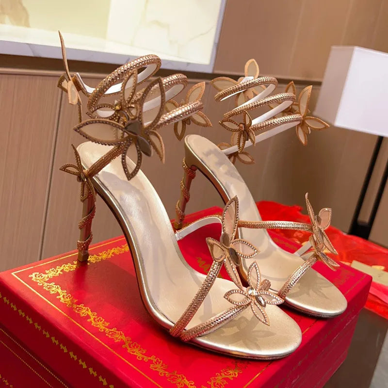 Elegante Satin-Sandalen für Damen mit schmalen Riemen und mittelhohem Absatz – Perfekte Schuhe für festliche Anlässe 1