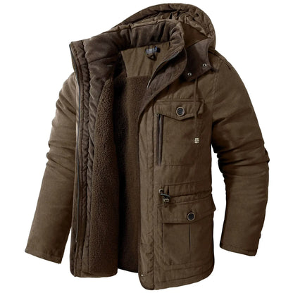 Damen Winterparka Militärstil Sherpa-Futter-1