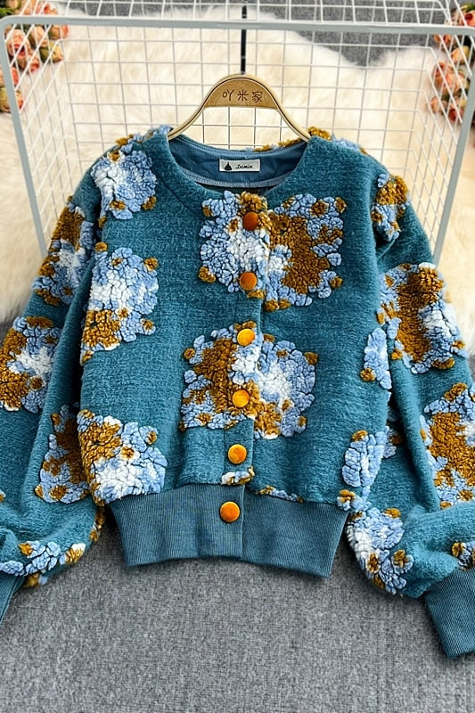 Damenpullover Laternenärmel Patchwork Dacron-5