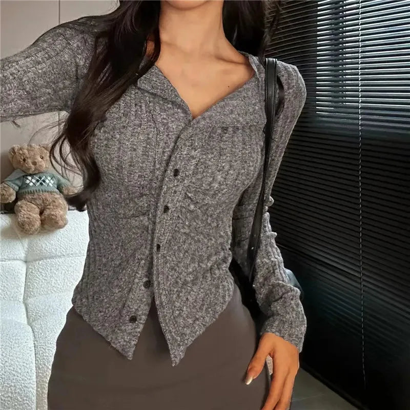 Damen-Strickpullover aus weichem Acryl mit modernem Design – vielseitige Passform für Herbst und Winter 4