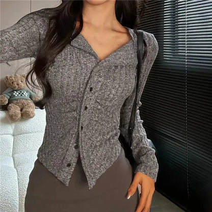 Damen-Strickpullover aus weichem Acryl mit modernem Design – vielseitige Passform für Herbst und Winter 4