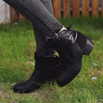 Damen-Stiefel, Vintage Schnürung, Leder 8