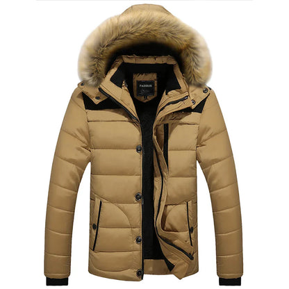 Variant image for Herren Winterjacke abnehmbarer Kapuze Thermische Isolierung Synthetischer Pelz-13
